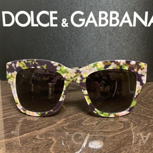 DOLCE & GABBANA 4231 2842/8G BLACK PEACH FLOWERS - Picture 4 of 16